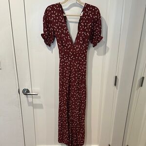 Elegant Burgundy Floral jumpsuit